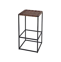 Butler Specialty 30 in. Seat Height Leather and Iron Backless Bar Stool with Footrest