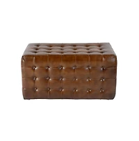 Butler Specialty Kingston 36 in. W Leather Upholstered Accent Bench with Tufting