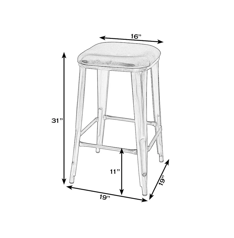 Butler Specialty Eastham 30.75 in Seat Height Leather and Iron Bar Stool