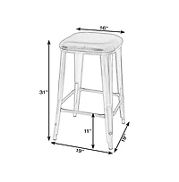 Butler Specialty Eastham 30.75 in Seat Height Leather and Iron Bar Stool