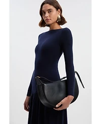 Karen Millen Women's Wool Blend Sheer Knitted Skirt Dress