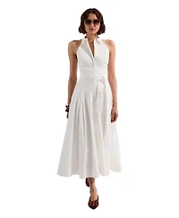Karen Millen Women's Midi Shirt Dress With Dropped Waist
