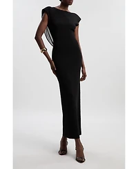 Karen Millen Women's Plunge Back Sleeveless Maxi Dress