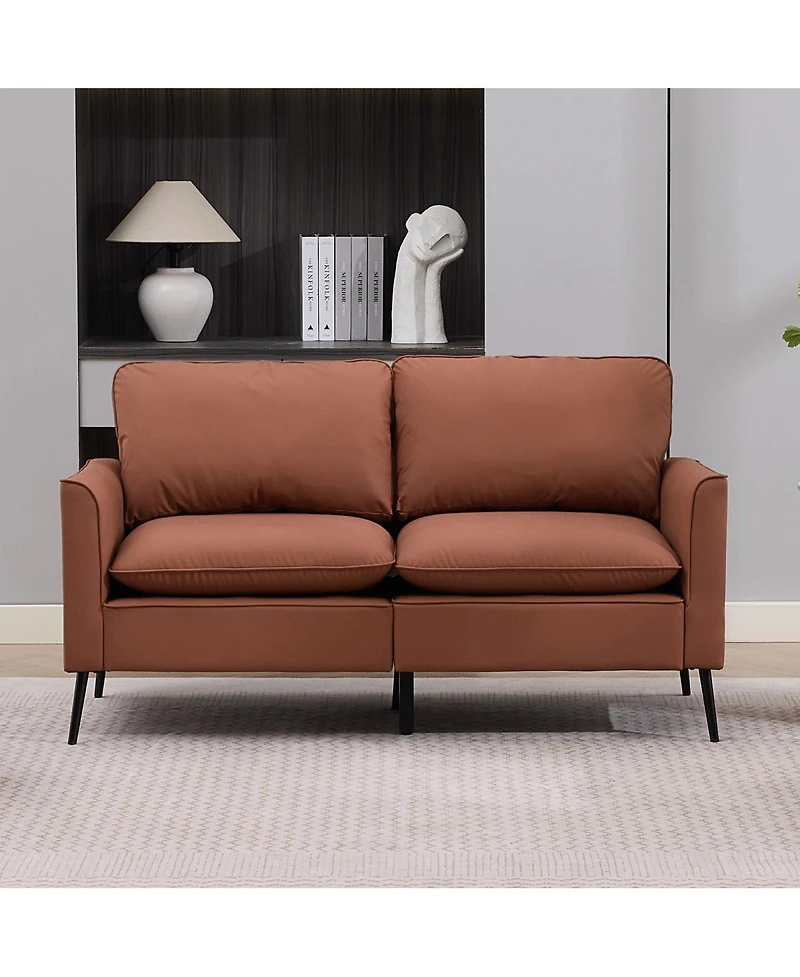 Streamdale Furniture Nordic Retro Leather Cat Paw Loveseat and Single Chair Set