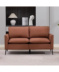 Streamdale Furniture Nordic Retro Leather Cat Paw Loveseat and Single Chair Set