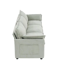Streamdale Furniture Modern 3-Seater Plush Upholstered Sofa with Side Storage Pockets