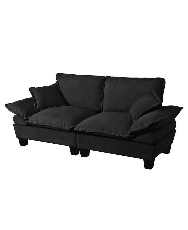 Streamdale Furniture Chenille Sailboat 2-Seater Modular Loveseat with Curved Armrests