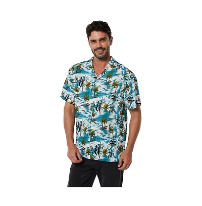 Mio Marino Mens Casual Button-Down Hawaiian Short Sleeve Shirt