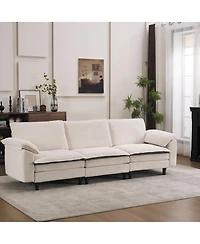 Streamdale Furniture Two-Tone L-Shaped Modular Sectional Sofa with Ottoman