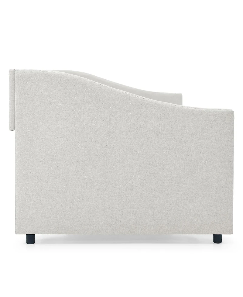 Streamdale Furniture Tufted Upholstered Full Daybed with Drawers