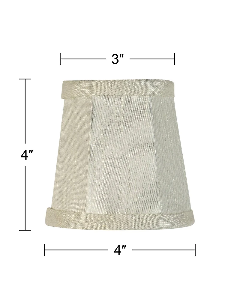 Springcrest Imperial Shade Set of 4 Empire Lamp Shades Cream Small 3" Top x 4" Bottom x 4" High Candelabra Clip-On Fitting