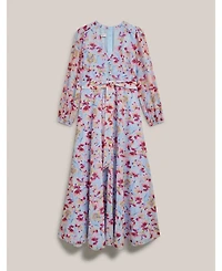 Hobbs London Women's Thea V-Neck Long Sleeve Maxi Dress