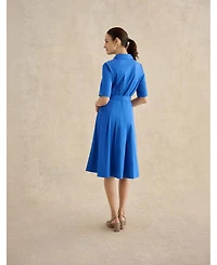 Hobbs London Women's Brigitta Pleated Tie-Belt Shirt Dress