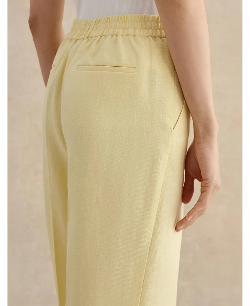 Hobbs London Women's Adalee High-Waist Linen Trousers