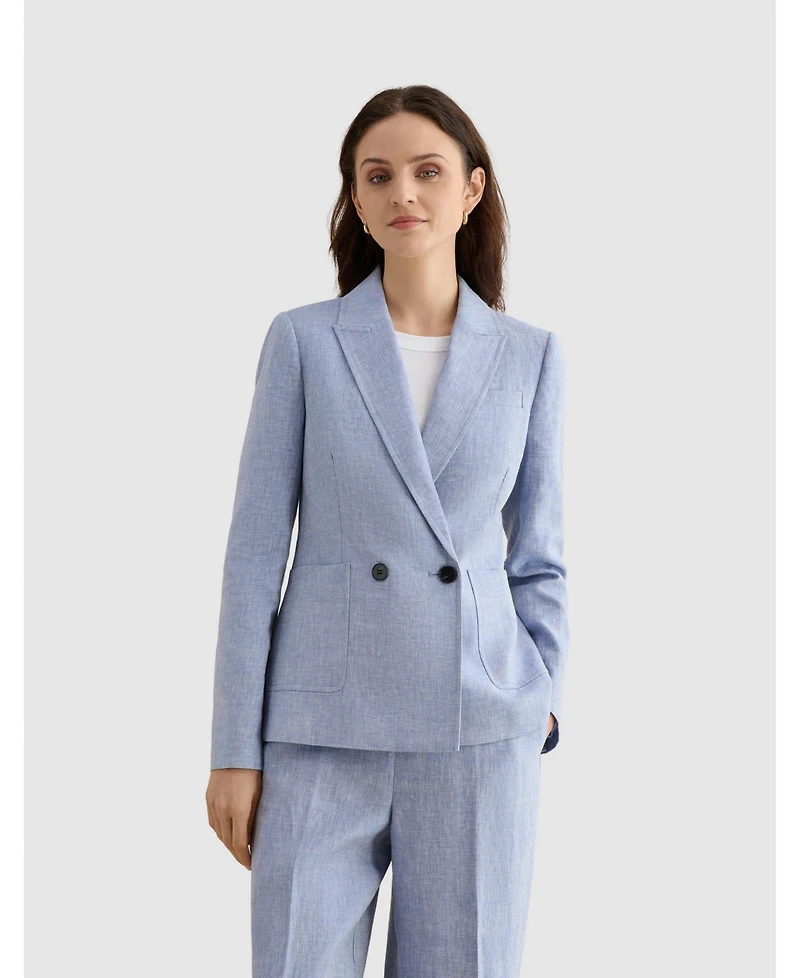Hobbs London Women's Estella Double Breasted Linen Jacket