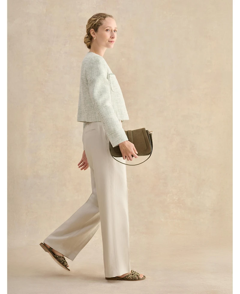Hobbs London Women's Zainah High Waisted Wide Leg Trousers
