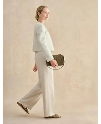 Hobbs London Women's Zainah High Waisted Wide Leg Trousers