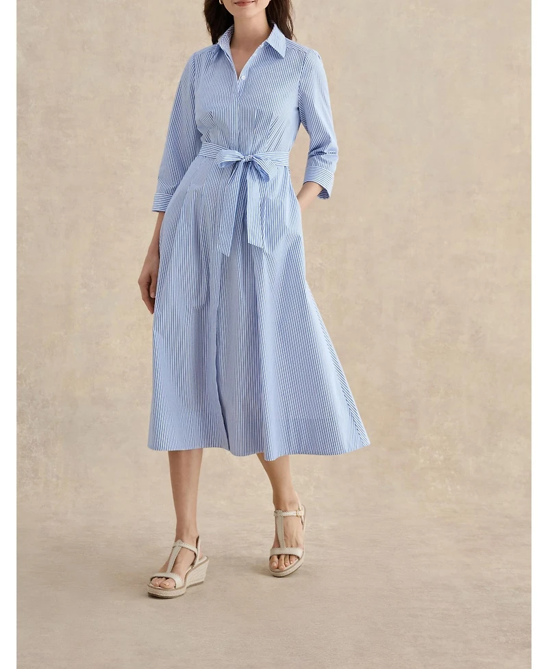 Hobbs London Women's Jane Belted Midi Shirt Dress