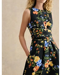 Hobbs London Women's Twitchill Sleeveless Printed Midi Dress