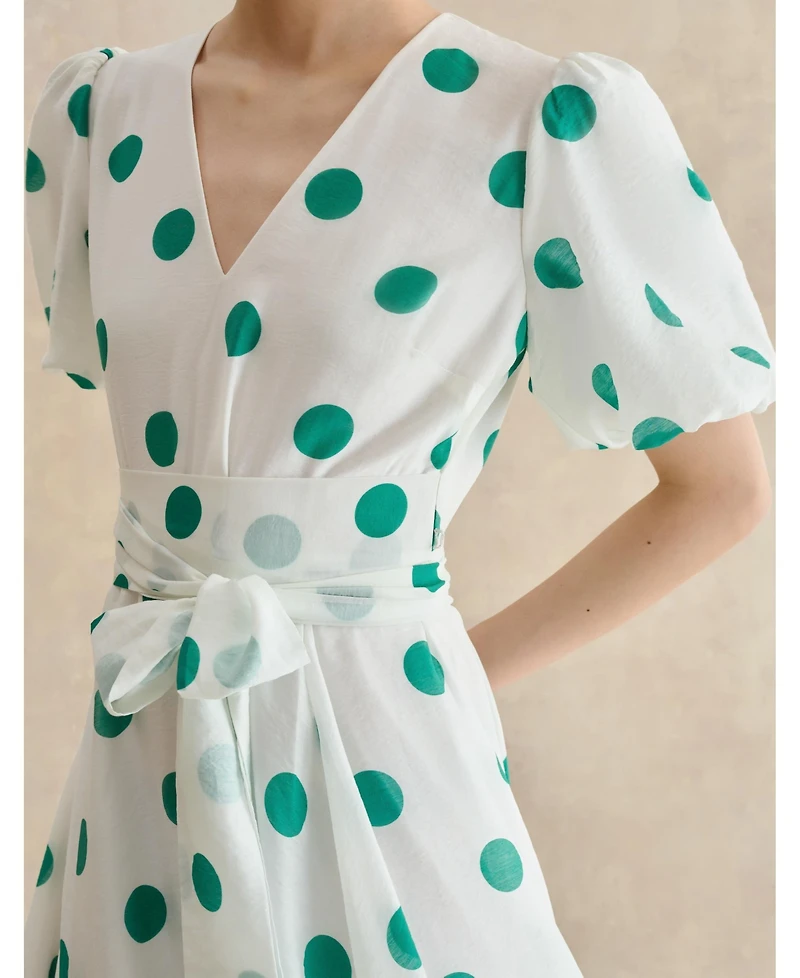 Hobbs London Women's Barrington Polka Dot Midi Dress