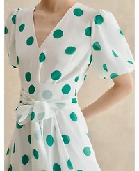 Hobbs London Women's Barrington Polka Dot Midi Dress