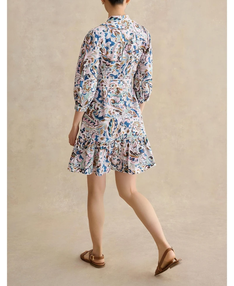 Hobbs London Women's Hope 3/4 Sleeve Tie Waist Mini Dress