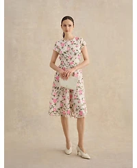 Hobbs London Women's Tia Embroidered Floral Midi Dress