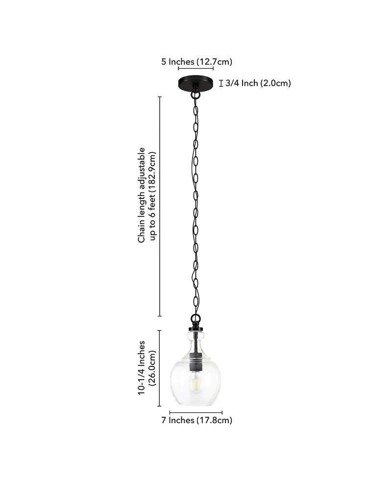 Hudson & Canal Verona 7" Wide Metal Pendant