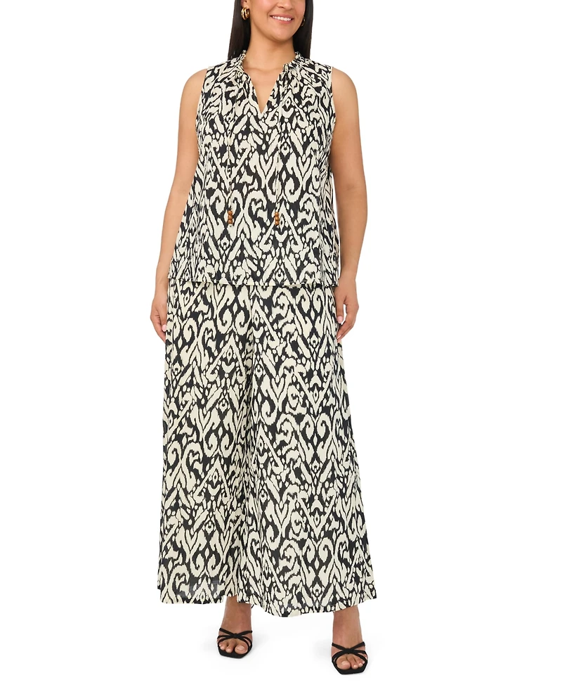 Vince Camuto Plus Mid-Rise Cropped Wide-Leg Pants