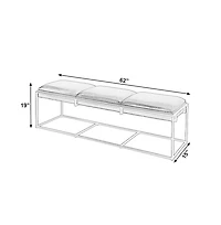 Butler Specialty Kane 62 in. W Leather and Iron Accent Bench