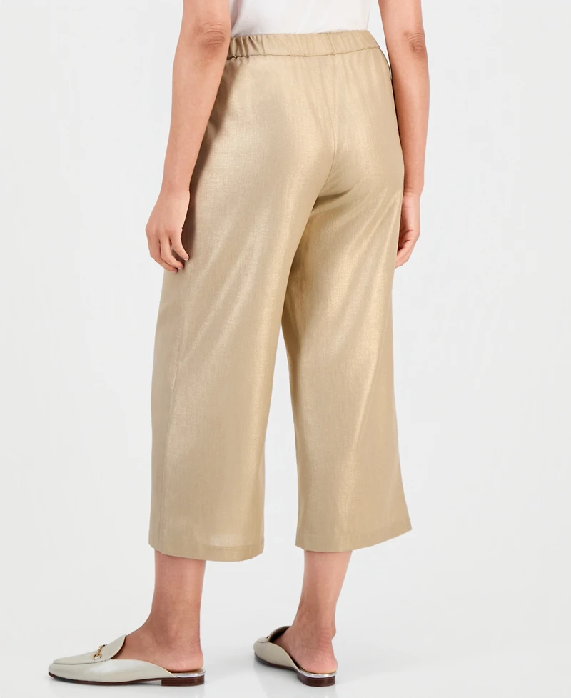 Jm Collection Women's Wide-Leg Metallic-Threaded Pants, Macy's Exclusive