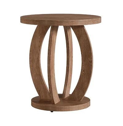Slickblue Round End Table with Storage for Small Spaces