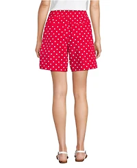 Lands' End Women's Poplin High Rise Pull On 7" Shorts