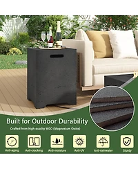 Streamdale Furniture 24 inch Square Propane Fire Pit Table Set with Tank Cover and Accessories
