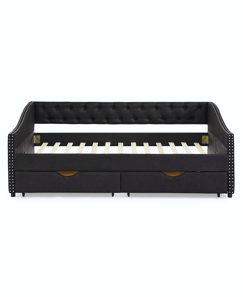 Streamdale Furniture Upholstered Full Size Daybed with Drawers