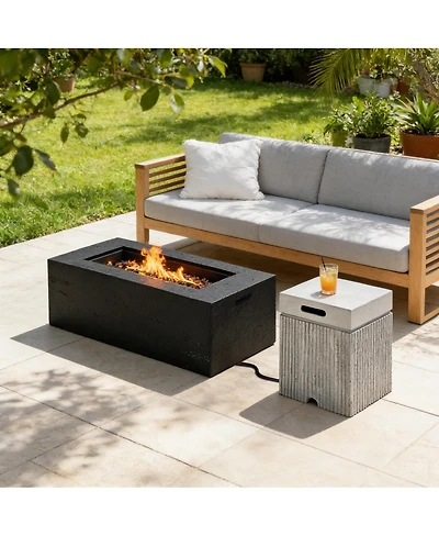 Streamdale Furniture 41.9 inch Propane Fire Pit Set with Tank Cover Table and Accessories