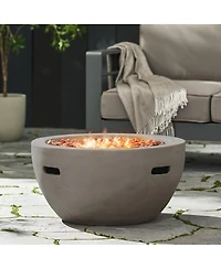 Streamdale Furniture 27" 40,000 Btu Propane Bowl Fire Pit, Light