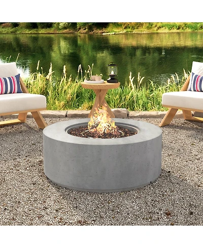 Streamdale Furniture 38.2" Round Propane Fire Pit Table with Faux Stone Finish, 50,000 Btu