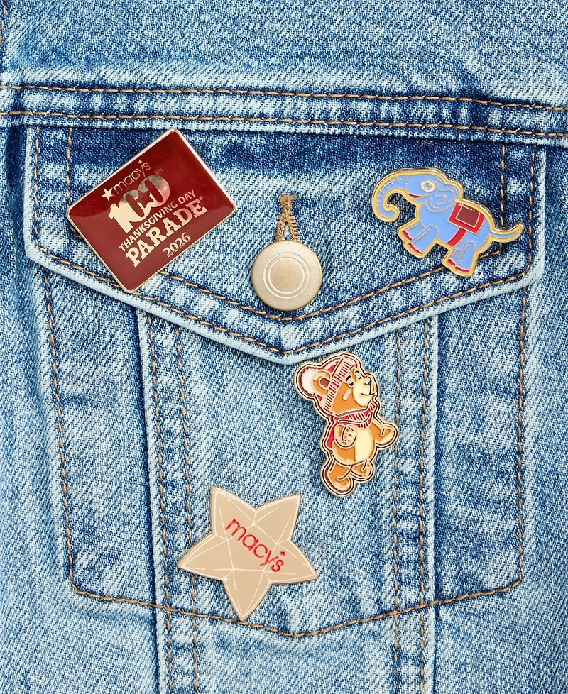 Macy's 100th Thanksgiving Day Parade 2026 Billie Brightpaw Bear 4-Pc. Pin Set, Macy's Exclusive
