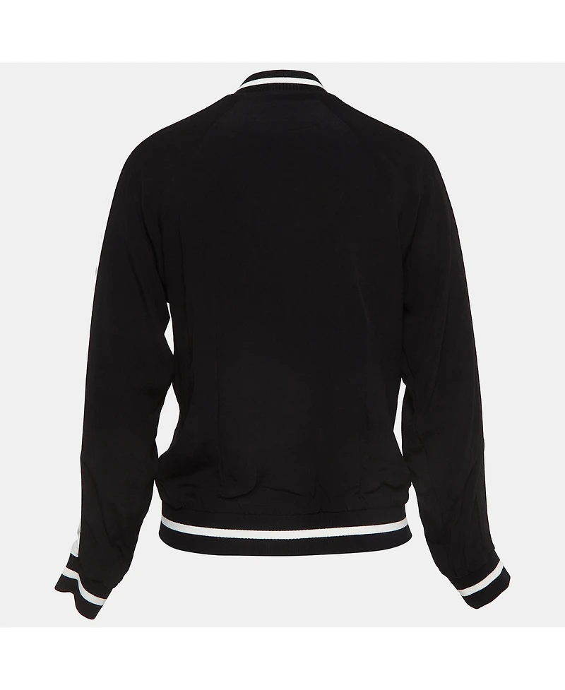 Pre-Owned Zadig & Voltaire Women's Pre-Owned Zadig and Voltaire Pink/black Printed Crepe Reversible Bomber Jacket