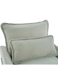 Streamdale Furniture Modern 31.9" Plush Upholstered Accent Chair with Side Storage Pockets, Green