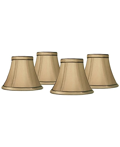 Springcrest Set of Round Hardback Bell Lamp Shades Celia Small 3" Top x 6" Bottom x 5" High Candelabra Clip-On Fitting