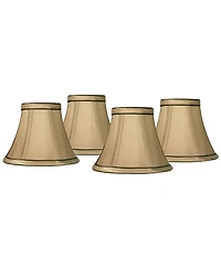 Springcrest Set of Round Hardback Bell Lamp Shades Celia Small 3" Top x 6" Bottom x 5" High Candelabra Clip-On Fitting