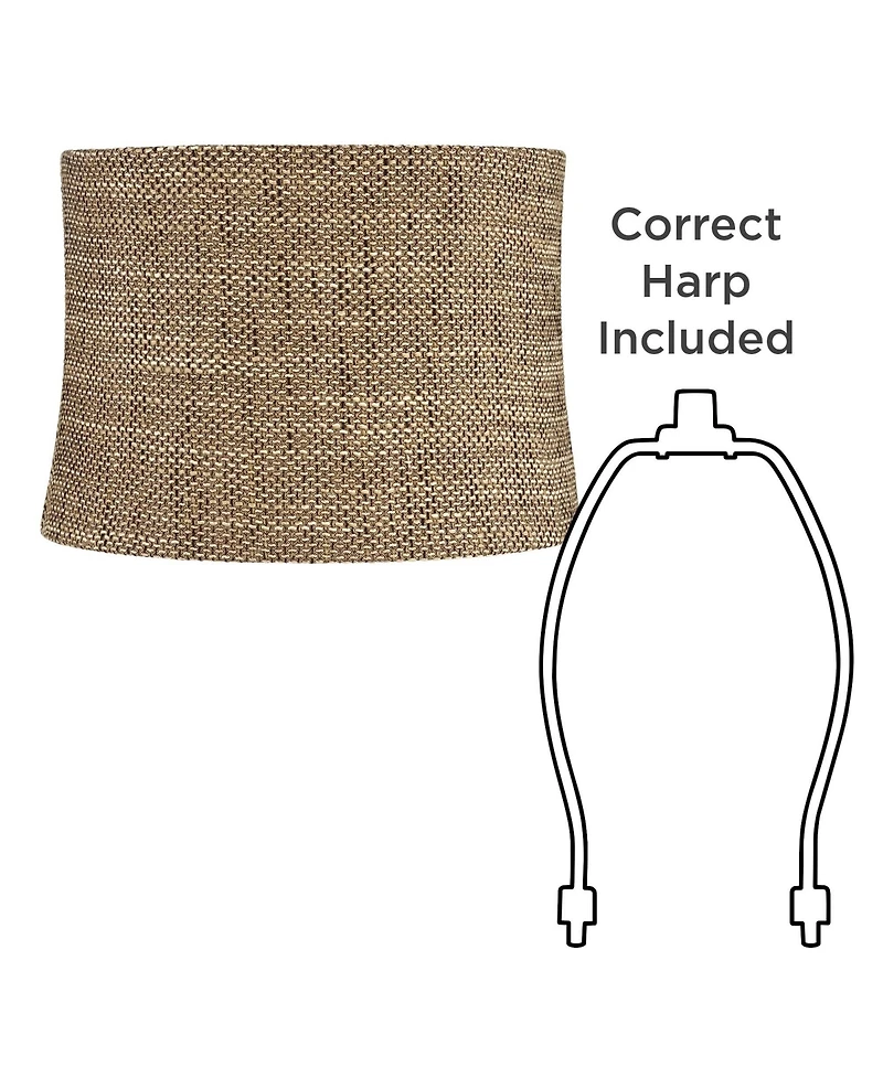 Springcrest Set of 2 Drum Lamp Shades High Spider Replacement Harp Finial Fitting