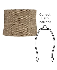 Springcrest Set of 2 Drum Lamp Shades High Spider Replacement Harp Finial Fitting
