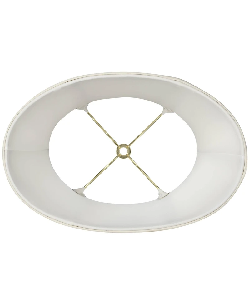 Springcrest Set of 2 Oval Lamp Shades Small 9" Wide x 6.5" Deep at Top 12" Wide x 8" Deep at Bottom 9" High Spider Harp Finial