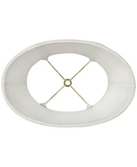 Springcrest Set of 2 Oval Lamp Shades Small 9" Wide x 6.5" Deep at Top 12" Wide x 8" Deep at Bottom 9" High Spider Harp Finial