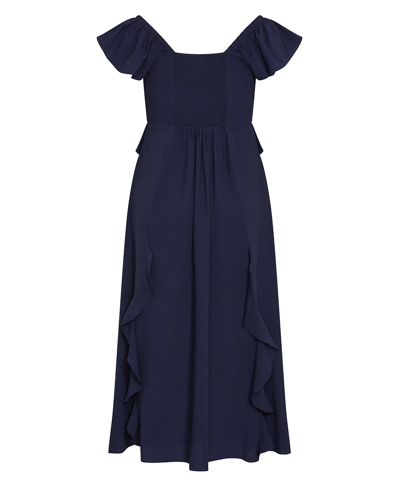 City Chic Women's Fee Frill Maxi Dress