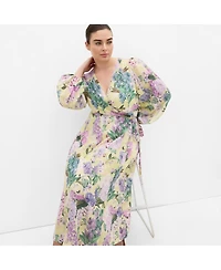 City Chic Women's Anastasia Hydrangea Print Wrap Maxi Dress
