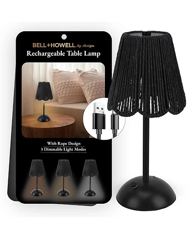 Bell + Howell Rechargeable Rope Design Portable Led Light with 3 Dimmable Modes Table Lamp